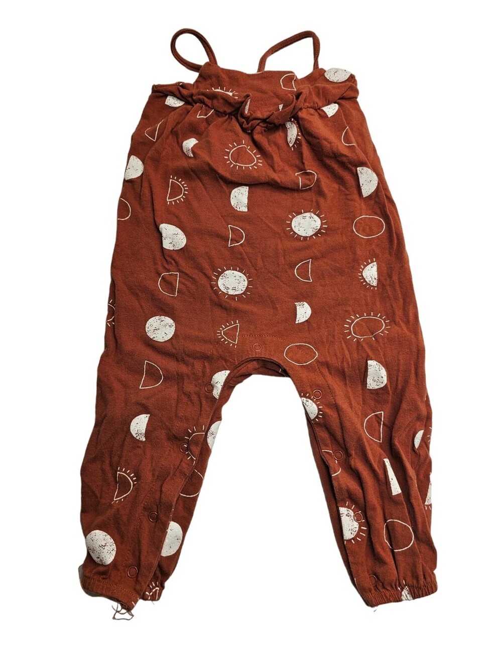 Le Top Bebe Baby Girls Sz 12M Jumpsuit Brown Phases of the Moon